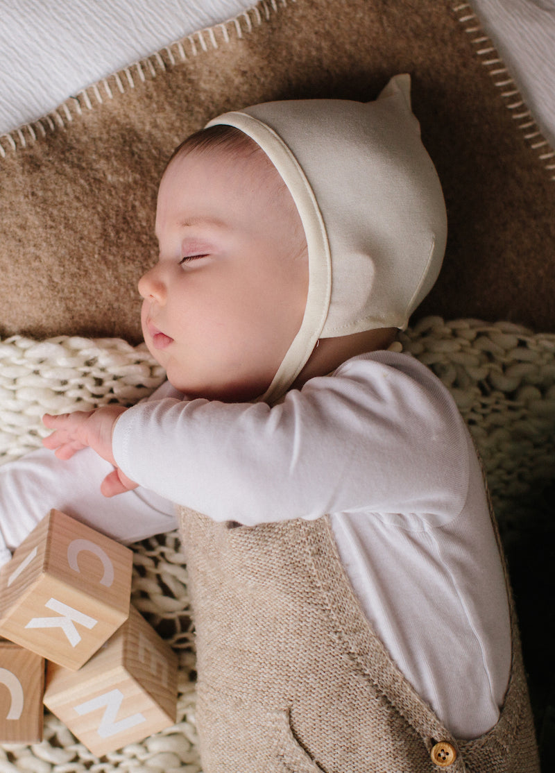 The Newborn Wrap & Bonnet Set - IVORY